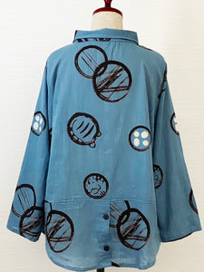Hi-Low Jacket - Tiger Bubble Print - Blue