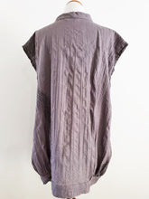 Cowl Neck Bubble Tunic - Brush Print - Grey