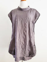 Cowl Neck Bubble Tunic - Brush Print - Grey