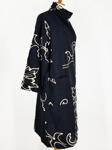 Wrap Coat - Peony Batik - Black