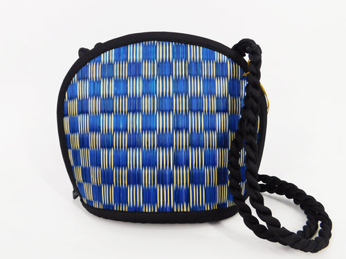 Tatami Style Clamshell Bag - Blue Check