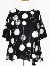 Side Slit Shirt - Random Bubble Print - Black