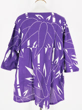 Angle Pocket Top - Bamboo Print - Purple