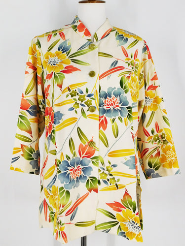 One-Of-A-Kind Assorted Kimono Silk Jacket - Natural