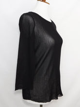 3/4 Sleeve Layering Tee - 100% Cotton Tulle - Black