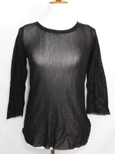 3/4 Sleeve Layering Tee - 100% Cotton Tulle - Black