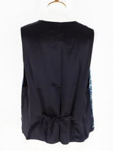 One-Of-A-Kind Assorted Kimono Silk Crop Vest - Black/Black - M/L