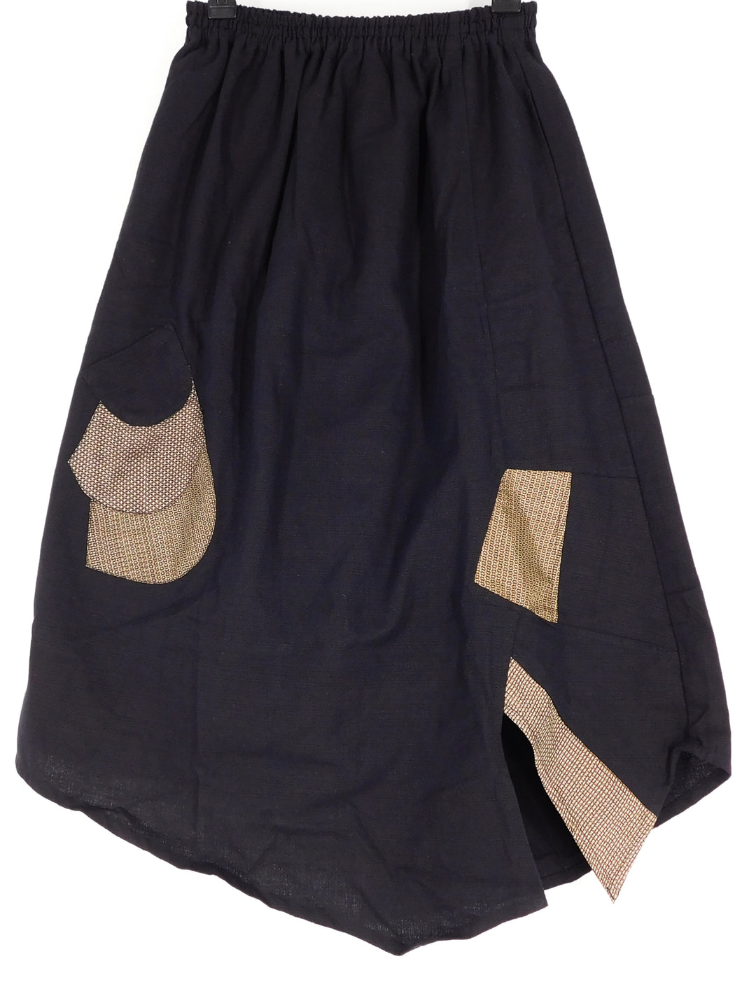 Asymmetrical Skirt - Vintage Patchwork - Black